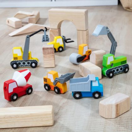 Комплект дървени строителни превозни средства - Melissa & Doug