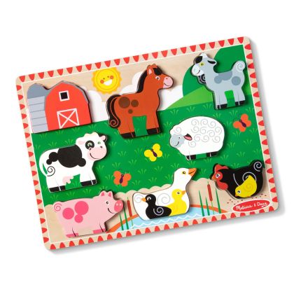 Детски масивен мъзел 8 части - Селскостопански животни - Melissa & Doug
