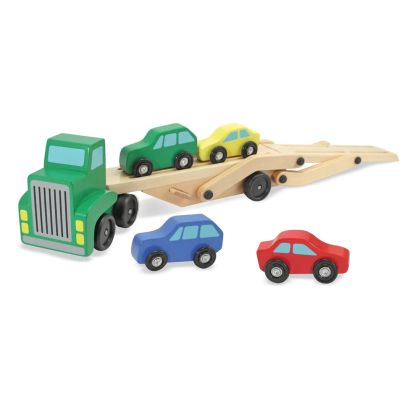Комплект дървен автовоз и колички - Melissa & Doug