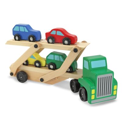Комплект дървен автовоз и колички - Melissa & Doug