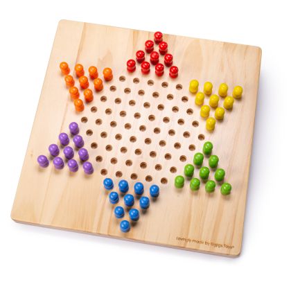 Bigjigs - Дървена настолна игра - Китайски шах 