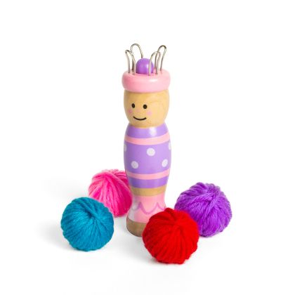 Дървена играчка за плетене - Кукла