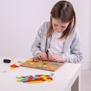 Bigjigs - Игра мозайка с чукче и пинчета