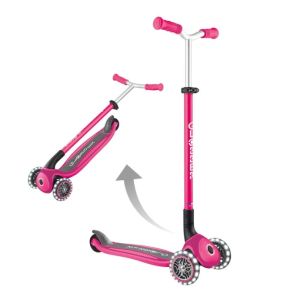 Сгъваема тротинетка с три колела Globber Master lights - розова
