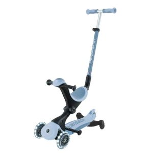 Тротинетка със седалка 5 в 1 GLOBBER GO UP DELUXE LIGHTS ECOLOGIC 360° - пастелно синя