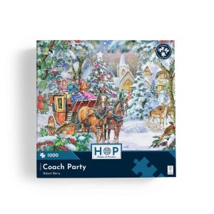 Пъзел 1000 части - Весела компания в каретата – The House of Puzzles