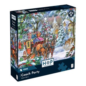Пъзел 1000 части - Весела компания в каретата – The House of Puzzles