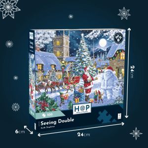 Комплект от 4 пъзела по 500 части - Нека вали сняг - The House of Puzzles