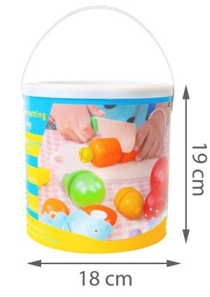 Дървени играчки за готвене - Плодове и зеленчуци с кофа