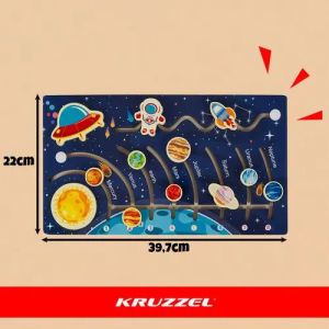 Монтесори дървен пъзел Слънчева система - Kruzzel