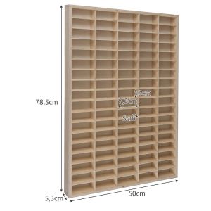 Дървен рафт за съхранение на колички и играчки - 90 отделения - Kruzzel