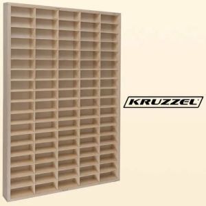 Дървен рафт за съхранение на колички и играчки - 90 отделения - Kruzzel