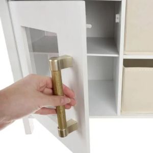Дървена кухня за игра със звуци- бежов и златист