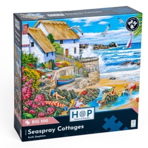 Пъзел с едри части 500- Крайморски къщички - The House of Puzzles