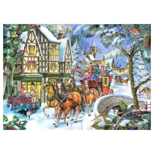 Пъзел с едри части 500 - Дилижанс в снега – The House of Puzzles