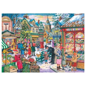 Комплект от 4 пъзела по 500 части - Коледно пазаруване - The House of Puzzles