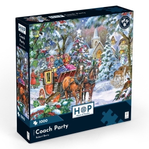 Пъзел 1000 части - Весела компания в каретата – The House of Puzzles