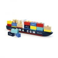 Vilac - Дървен кораб низанка с кубчета