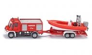 Siku - Комплект пожарникарско камионче с лодка Fire engine with boat