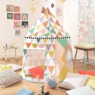 DJECO, multicolored hut, многоцветна, палатка, за, деца, текстилна, игра, игри, играчка, играчки