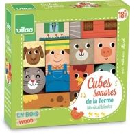 vilac, детски, дървени, музикални, кубчета, ферм, животни, игра, игри, играчка, играчки