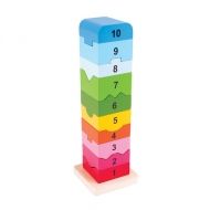 Bigjigs- Дървена кула с елементи от 1 до 10