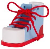 Goki - Дървена играчка - Как да си вържа обувките?