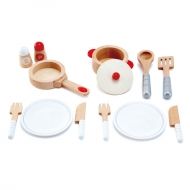 hape, детски, дървени, съдове, за, готвени, сготви, и, сервирай, кухня, игра, игри, играчка, играчки