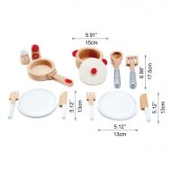 hape, детски, дървени, съдове, за, готвени, сготви, и, сервирай, кухня, игра, игри, играчка, играчки