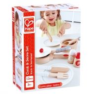 hape, детски, дървени, съдове, за, готвени, сготви, и, сервирай, кухня, игра, игри, играчка, играчки