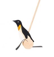 Goki - Дървена играчка за бутане - Пингвин