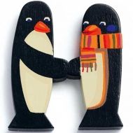 Djeco - Дървена буква на английски език - Пингвини - H