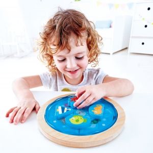 hape, дървен, пъзел, детски, многослоен, въртящ, се, морски, свят, обитатели, дълбокото, море, риби, рибки, октопод, морско, конче, пъзели, забавен, игра, игри, играчка, играчки