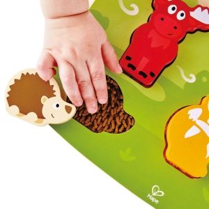 hape, дървен, пъзел, горски, животни, пипни, и, познай, текстури, забавен, пъзели, игра, игри, играчка, играчки