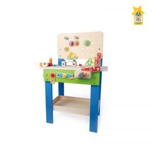 hape, дървена, маса, работна, части, чук, отвертка, инструменти, гайки, болтове, игра, игри, играчка, играчки