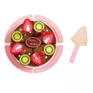 hape, дървена, шоколадова, торта, рожден ден, плодове, свещички, игра, игри, играчка, играчки