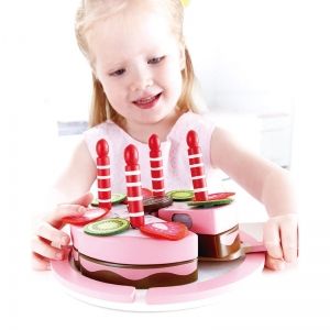 hape, дървена, шоколадова, торта, рожден ден, плодове, свещички, игра, игри, играчка, играчки