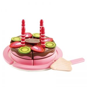 hape, дървена, шоколадова, торта, рожден ден, плодове, свещички, игра, игри, играчка, играчки