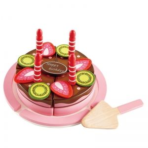 hape, дървена, шоколадова, торта, рожден ден, плодове, свещички, игра, игри, играчка, играчки