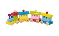 goki, дървено влакче, с пастелни цветове, и, магнитно закачване, София, дървена играчка, образователна играчка, играчка, играчки, игри, игра