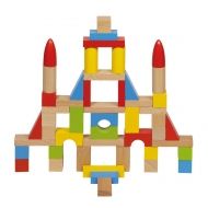 Goki, детска дървена играчка, конструктор от 50 части в памучна торбичка, играчка, играчки, игри, игра