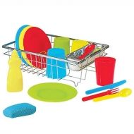 melissa & doug, комплект сушилня със съдове и прибори, съдове, прибори, сушилня, метална сушилня, кухня и аксесоари, кухня, игра, игри, играчка, играчки