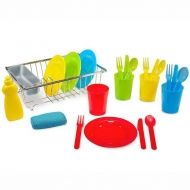 melissa & doug, комплект сушилня със съдове и прибори, съдове, прибори, сушилня, метална сушилня, кухня и аксесоари, кухня, игра, игри, играчка, играчки