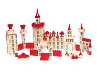 Goki, конструктор замък, дървен замък, замък от дърво, цветен дървен замък, дървен конструктор, палат, играчка, играчки, игри, игра