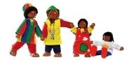 Goki - Дървени гъвкави кукли - Африканско семейство за игра