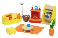 Goki, дневна стая за детска къща за кукли, дървена куклена къща, дървена къща за кукли, дървена кукленска къща, дървена къщичка за кукли, кукленска къща играчки, игри къща, играчка, играчки, игри, игра