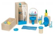 Goki - Обзавеждане за баня на къща за кукли в синьо