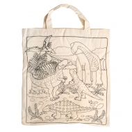 Goki, памучна торбичка за оцветяване, торба за оцветяване с пастели, динозаври, торба, чанта, торбичка, за деца, креативна игра