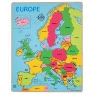 bigjigs, дървен пъзел, карта на европа, карта, европа, държави, география, океани, морета, компас, континент, образователен пъзел, пъзел, пъзели, puzzle, puzzles