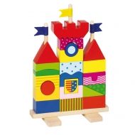 Goki - Дървена играчка - Низанка цветен замък